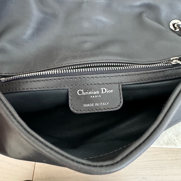 Christian Dior Dark Grey Leather Small Demi Lune Flap Bag - Picture 8 of 16